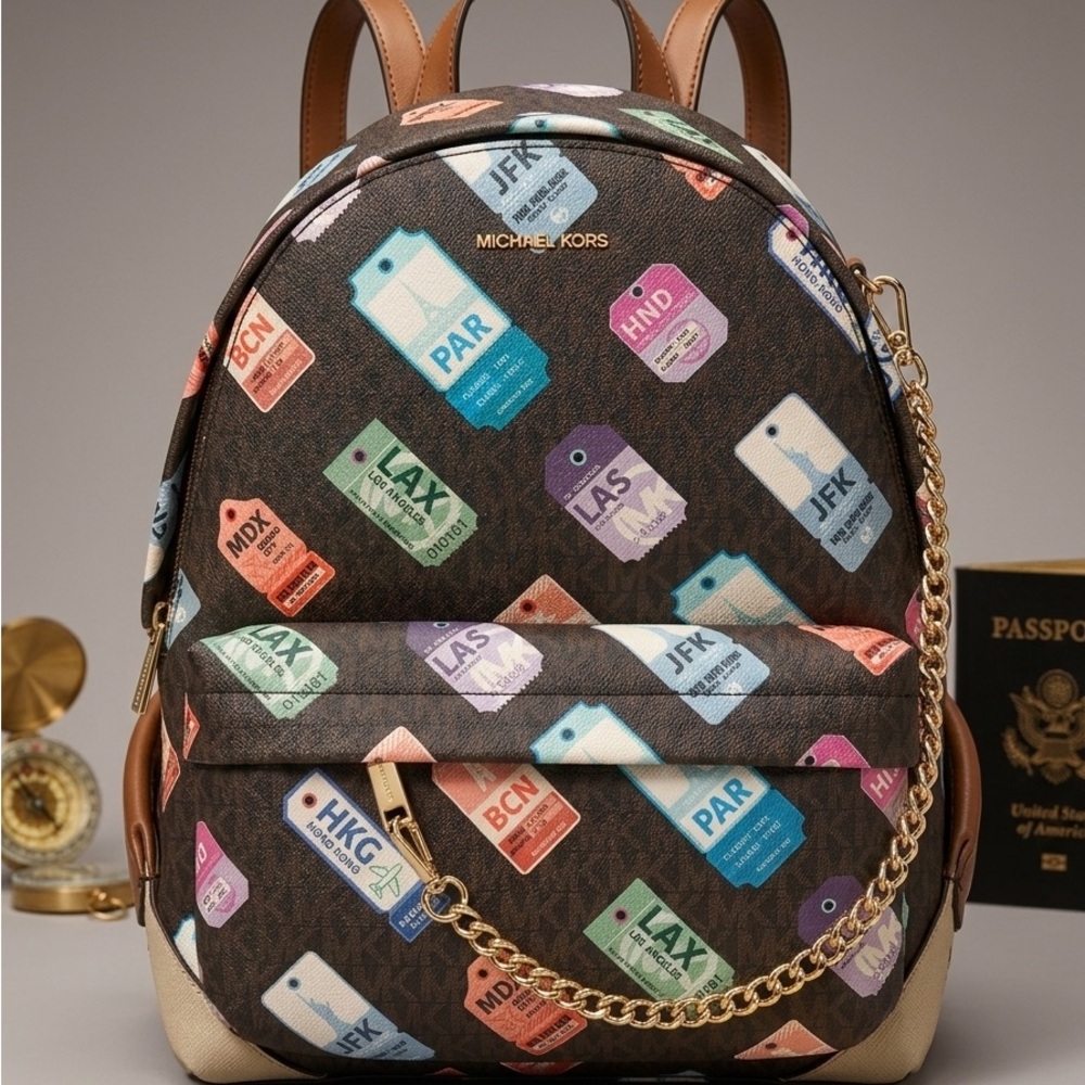 Michael Kors Slater Medium Printed Signature Logo Backpack